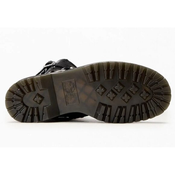 Dr Martens Anistone Black Harness Leather Low Biker Boots EU 39 US 7/8 NIB - Picture 6 of 6